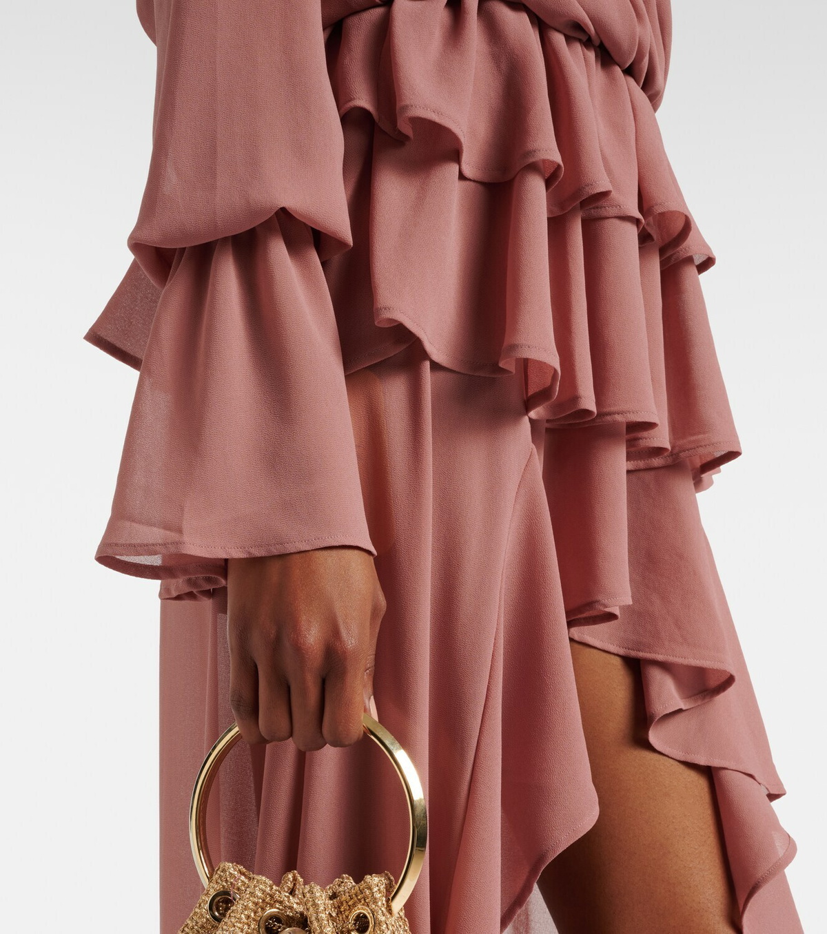 Bananhot Giselle asymmetric tiered maxi dress