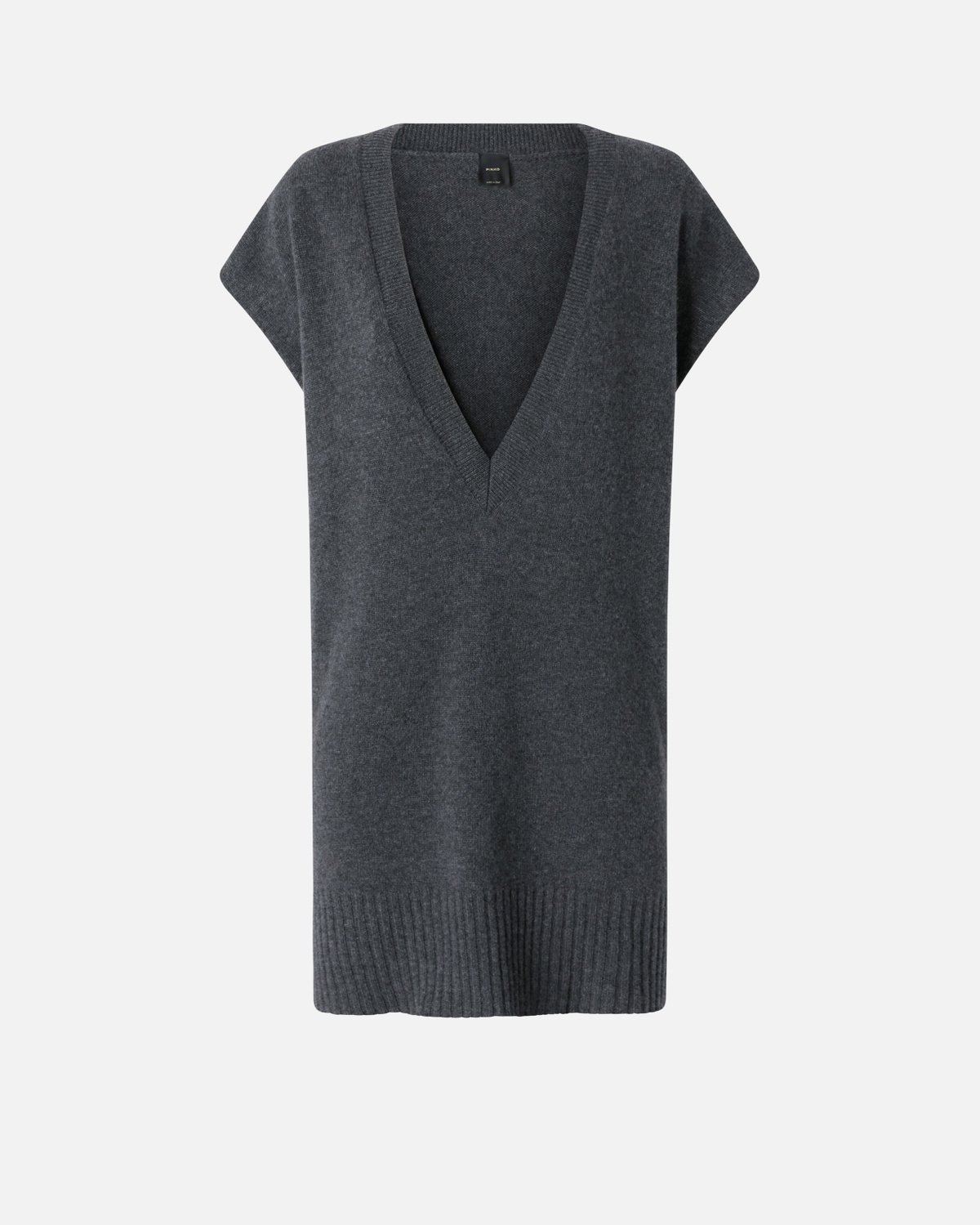 Pinko Cashmere Blend Knit Waistcoat Grey Crow
