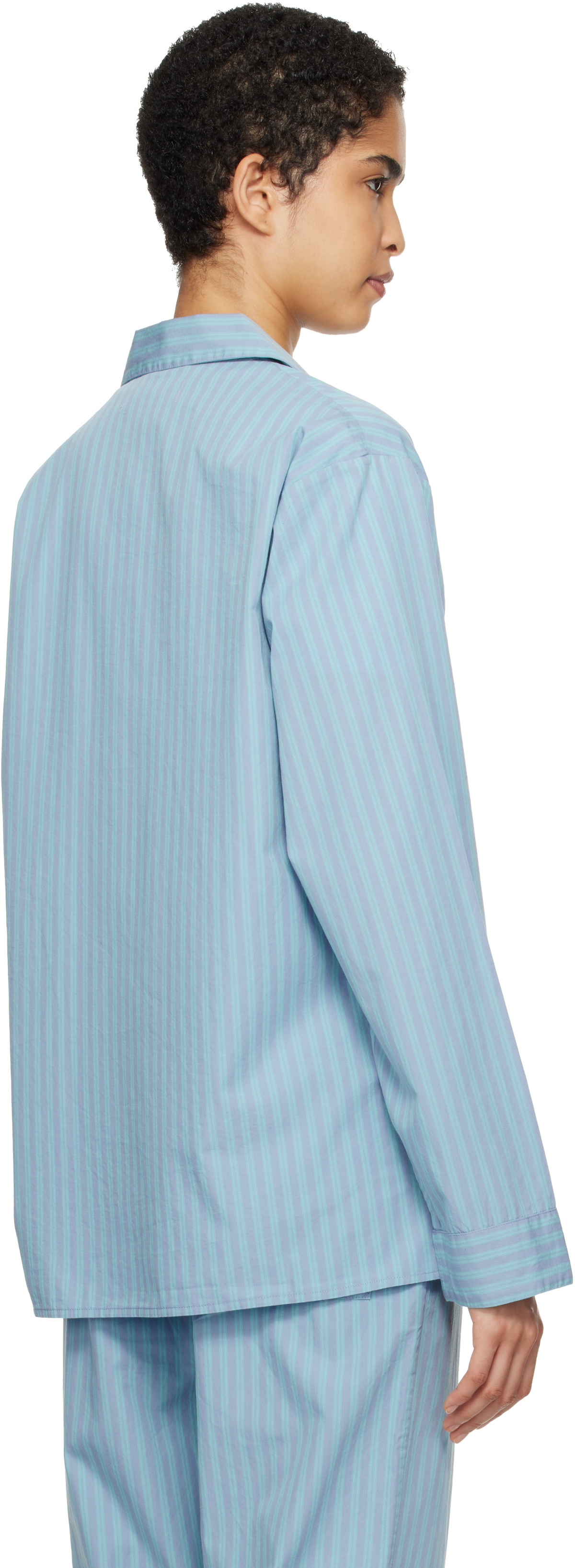 AURALEE×TEKLA★コラボ★PYJAMAS SHIRT★ブルー★サイズL AURALEE×TEKLA☆コラボ☆PYJAMAS SHIRT☆ブルー☆サイズL