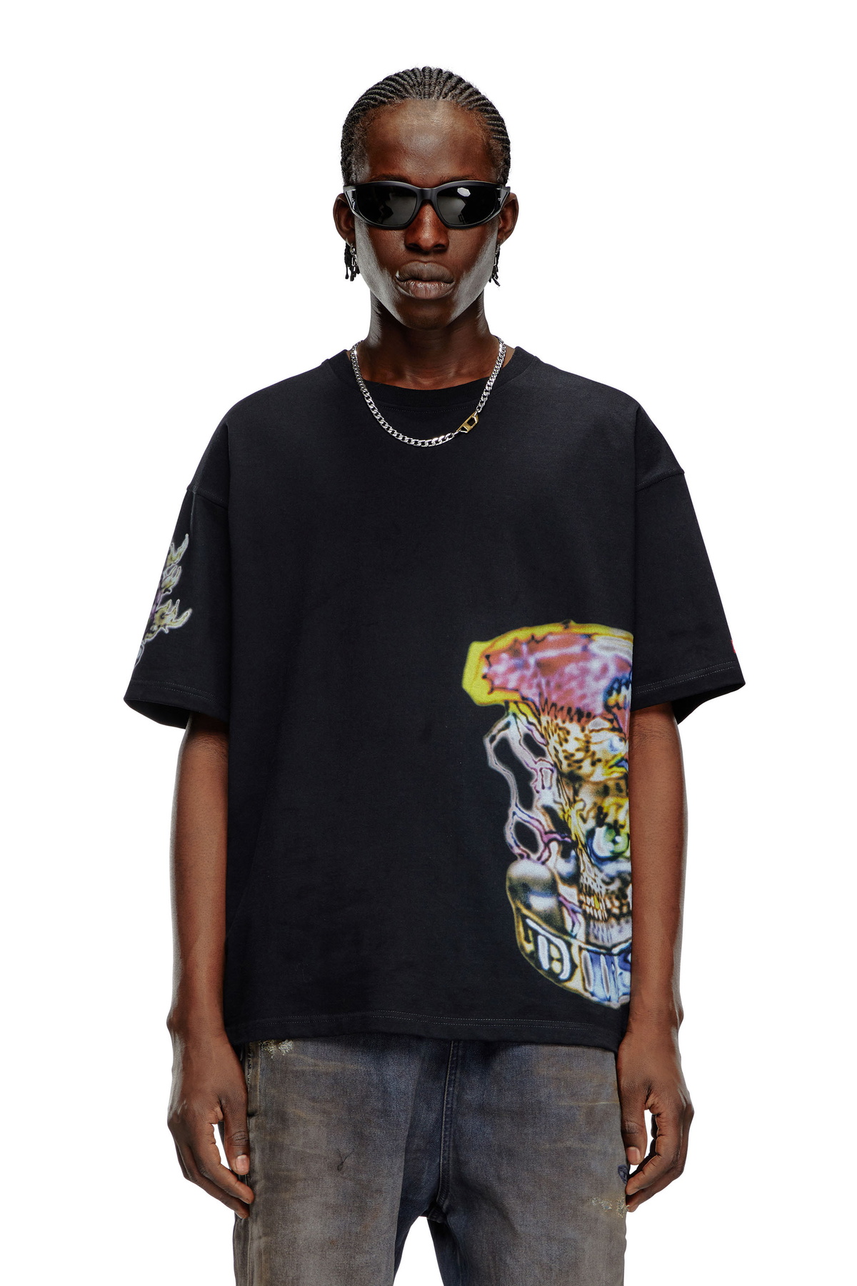 Diesel T-shirt with blurry tattoo prints - T-Shirts Mens in Black 