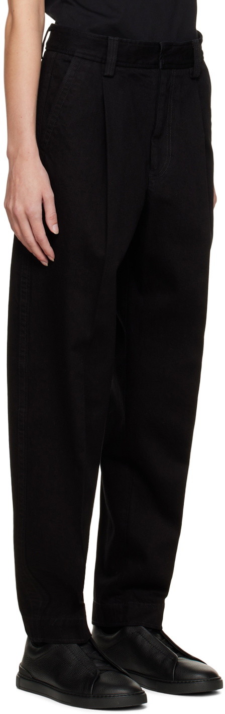 ZEGNA Black Pleated Jeans