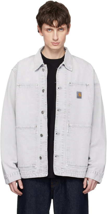 Photo: Carhartt Work In Progress Gray OG Double Front Denim Jacket