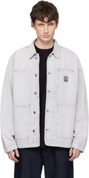 Carhartt Work In Progress Gray OG Double Front Denim Jacket
