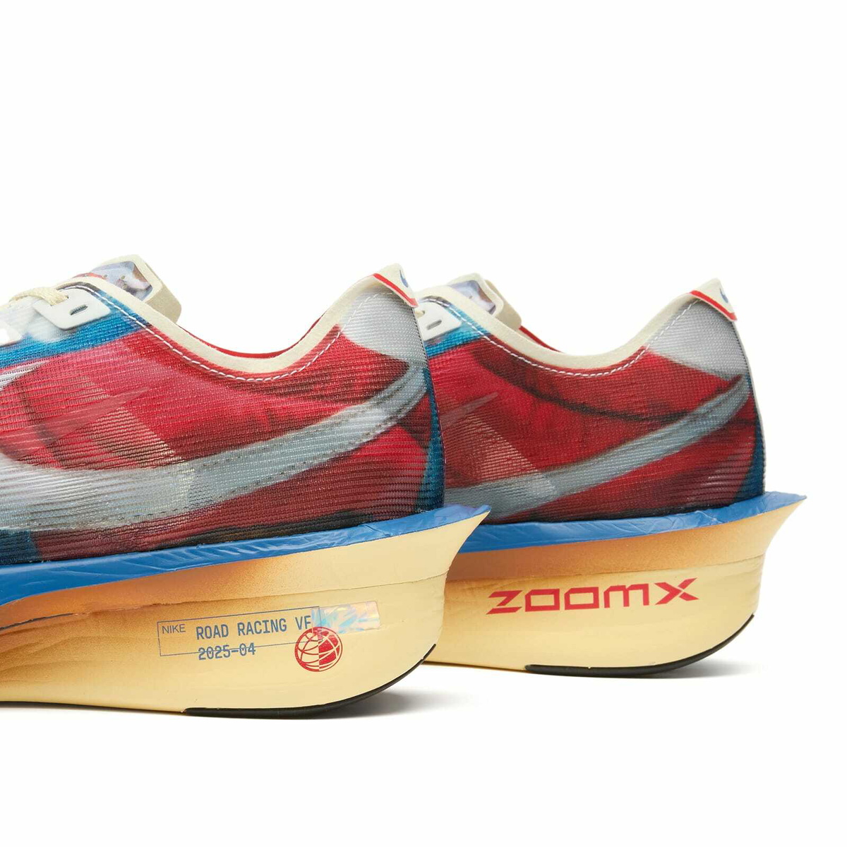 Nike Running Men's Zoomx Vaporfly Next% 4 Prm Sneaker in Clear/Mountain Blue/Fire Red