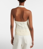 Ralph Lauren Collection Cable-knit halterneck silk top