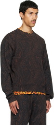 Dries Van Noten Black & Brown Printed Sweatshirt