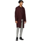 AMI Alexandre Mattiussi Burgundy Unconstructed Coat