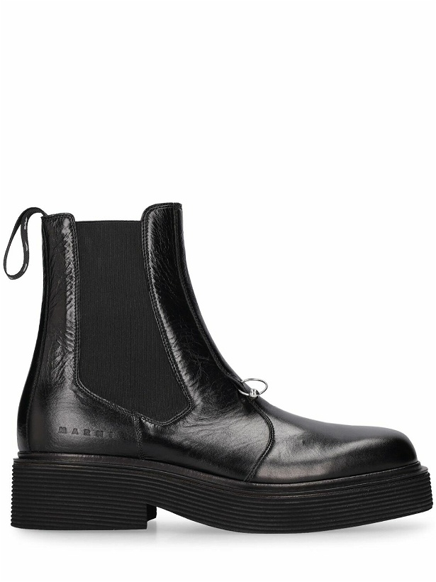 Photo: MARNI - New Forest Shiny Leather Chelsea Boots