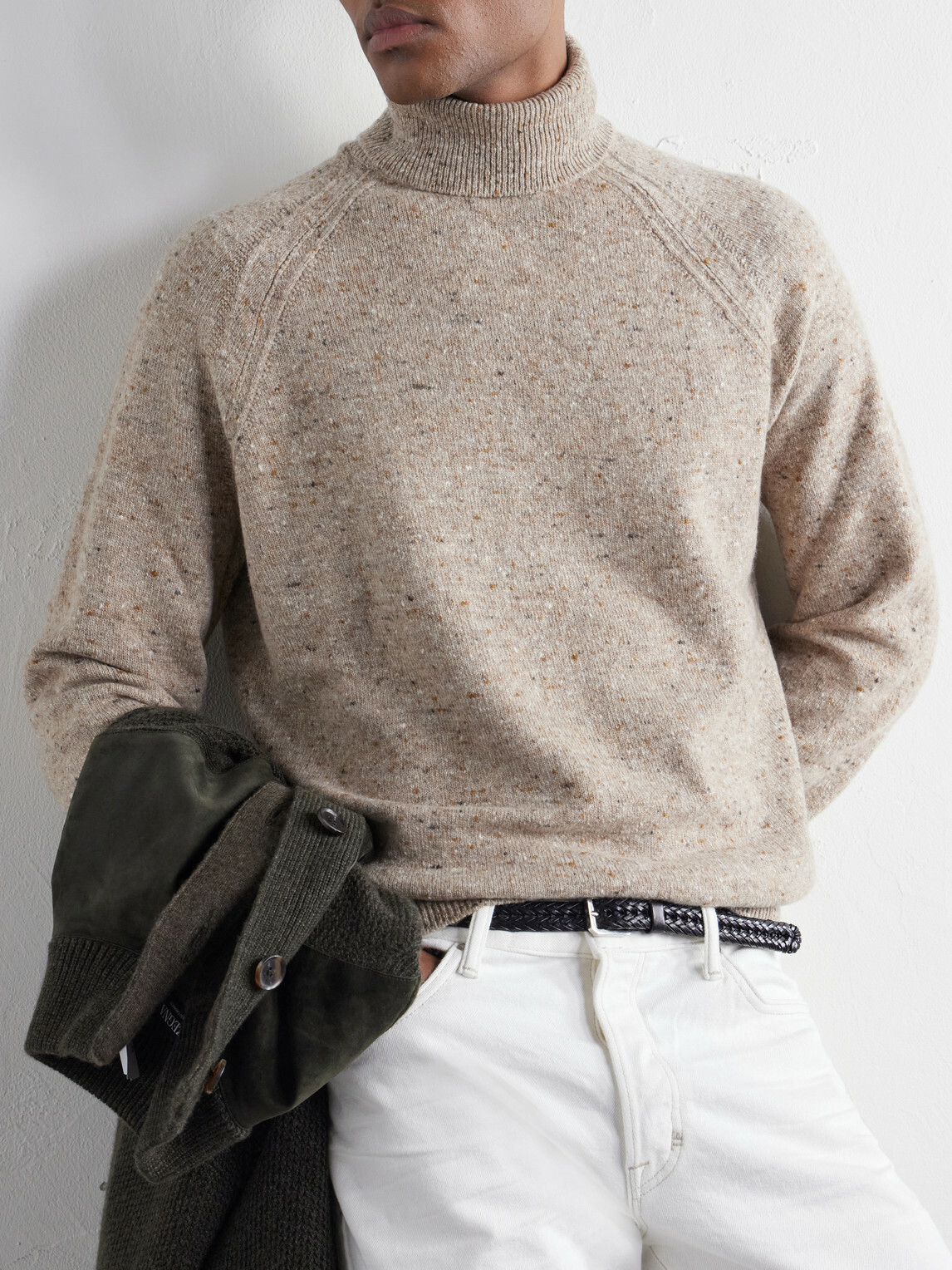 Zegna - Wool-Blend Rollneck Sweater - Neutrals