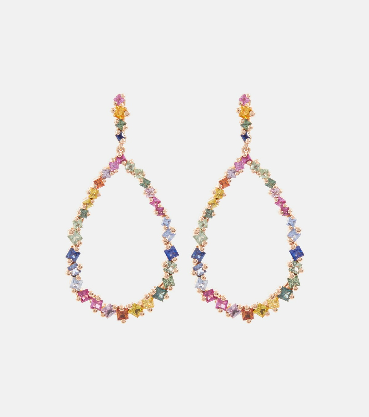 Suzanne Kalan - 18kt rose gold drop earrings with sapphires