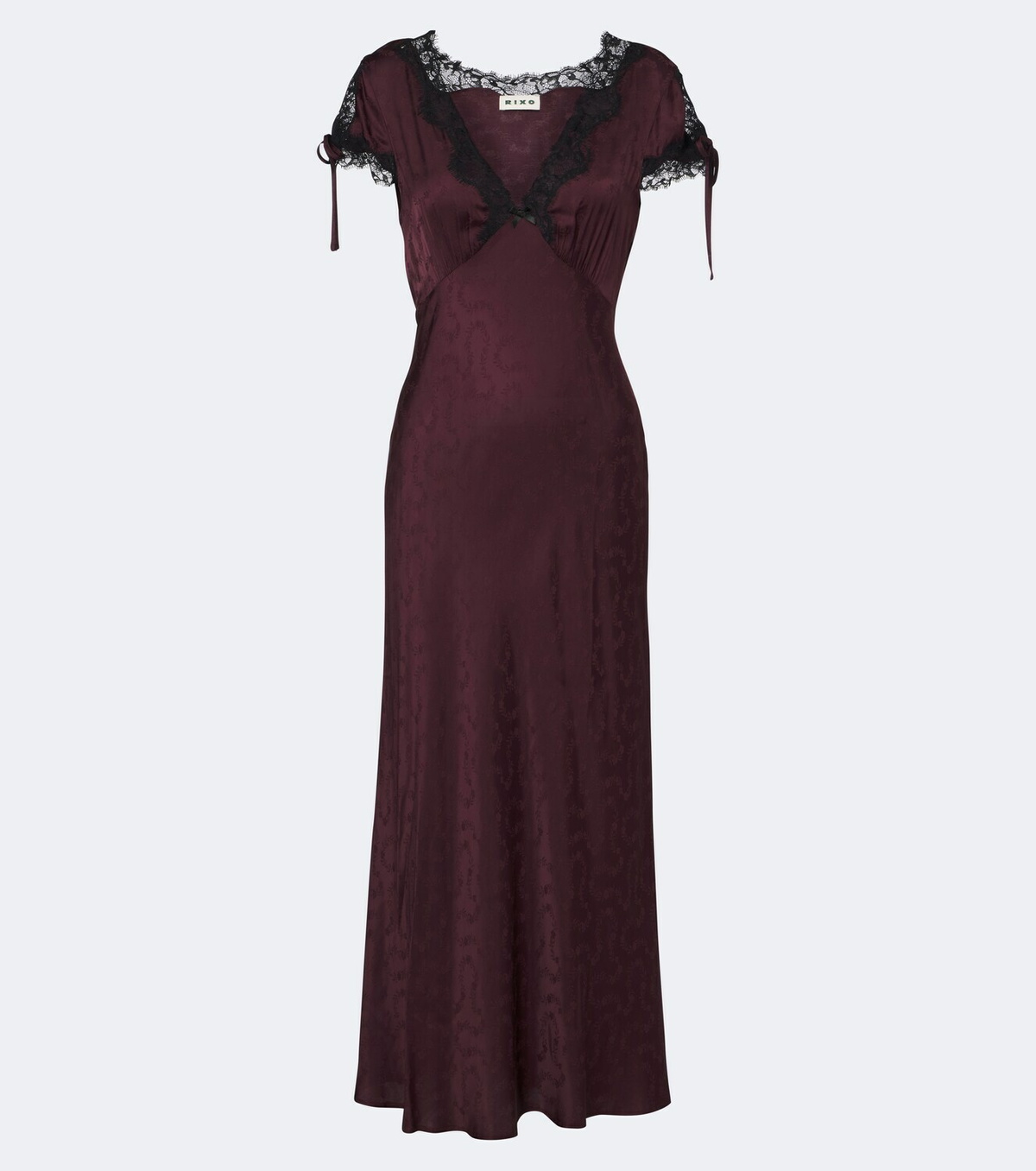 Rixo Fern satin jacquard midi dress
