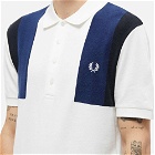 Fred Perry Men's Towelling Panel Polo Shirt in Snow White