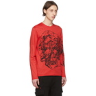 Alexander McQueen Red Etched Skull T-Shirt