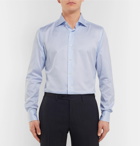 Brioni - Light-Blue Pinstriped Cotton-Poplin Shirt - Men - Blue