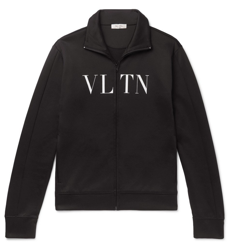 Valentino - Logo-Print Jersey Track Jacket - Men - Black Valentino