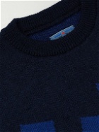 Blue Blue Japan - Jacquard-Knit Mohair-Blend Sweater - Blue