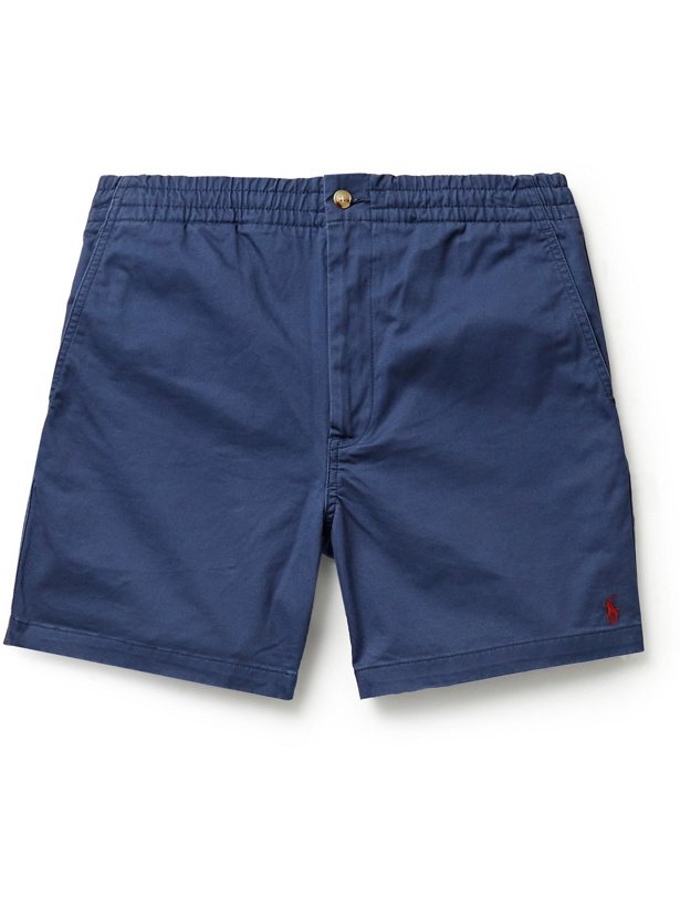 Photo: POLO RALPH LAUREN - Logo-Embroidered Cotton-Blend Twill Shorts - Blue