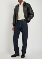 Ami Paris Adc Grained Leather Bomber Jacket Black
