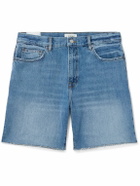 FRAME - Straight-Leg Frayed Denim Shorts - Blue