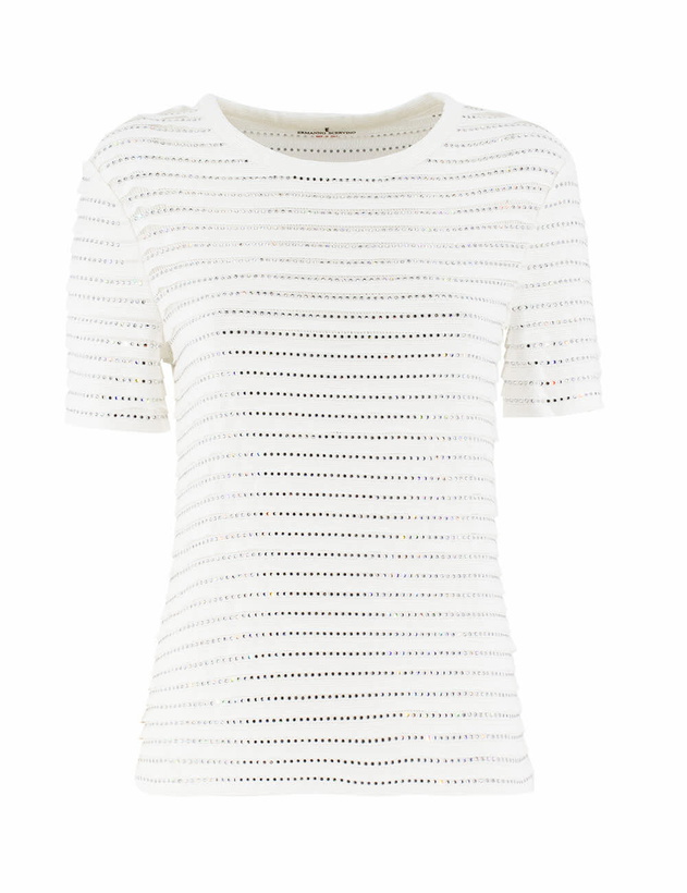 Photo: Ermanno Scervino White T-shirt With Studs