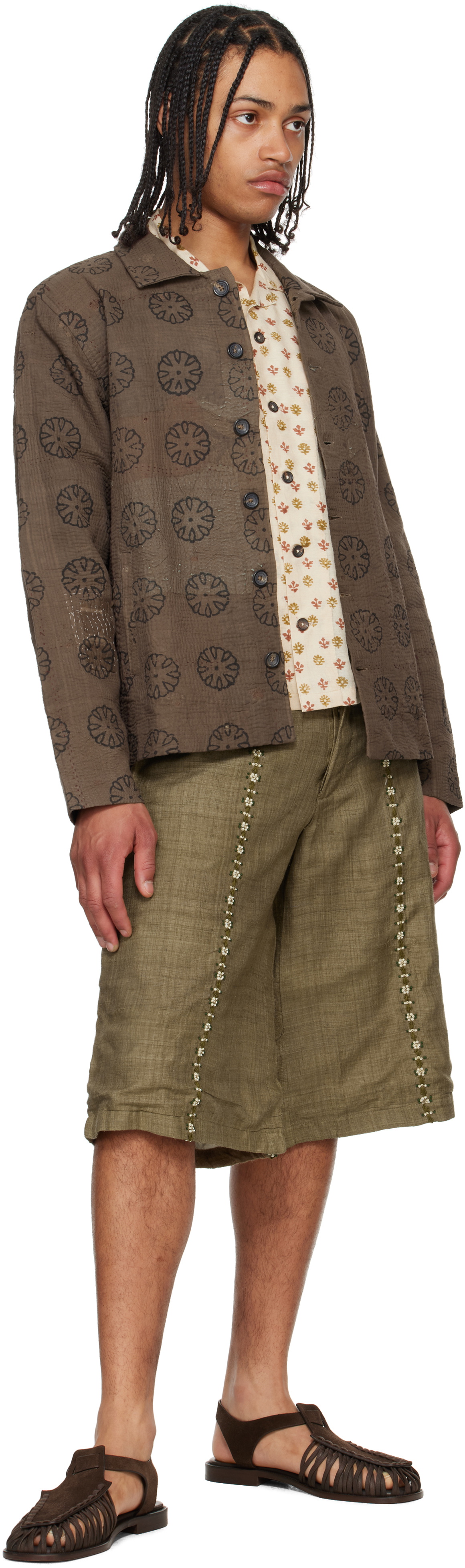Kartik Research Khaki Big Shorts