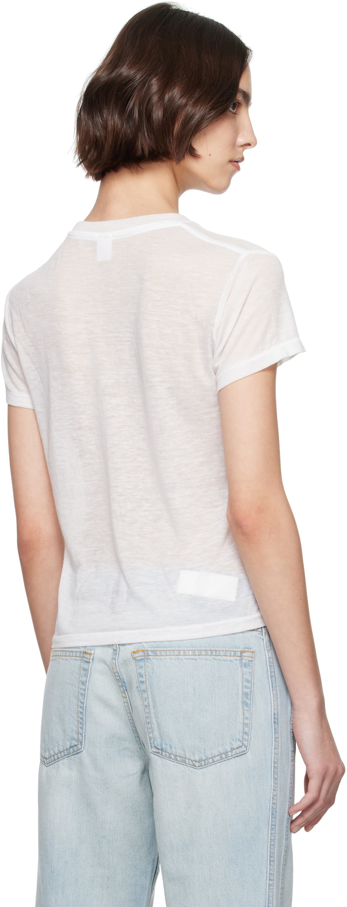 Re/Done White Classic Burnout 'Cowgirl' T-shirt
