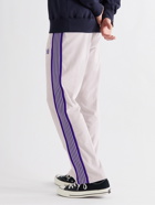 Needles - Logo-Embroidered Webbing-Trimmed Cotton-Blend Velour Sweatpants - White