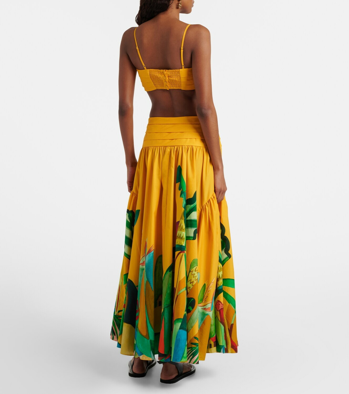 Alémais Mokshini printed cotton poplin maxi skirt