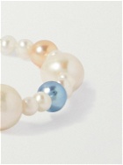 Hatton Labs - XL Pebbles Silver Pearl Bracelet - White
