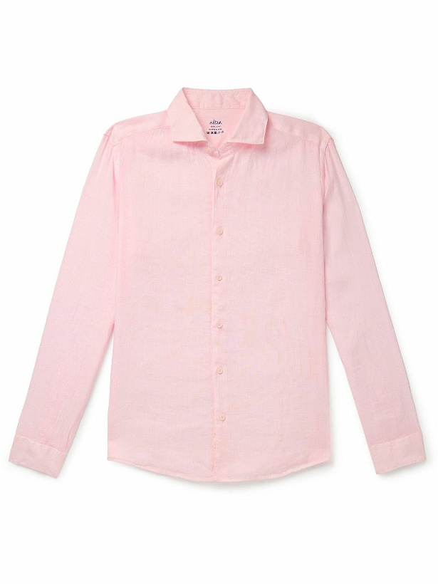 Photo: Altea - Mercer Slim-Fit Garment-Dyed Washed-Linen Shirt - Pink