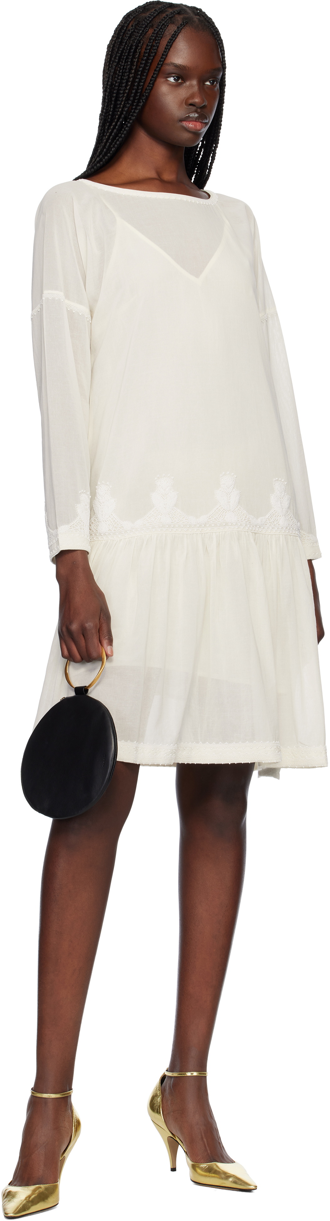 Bode Off-White Salt Marsh Midi Dress