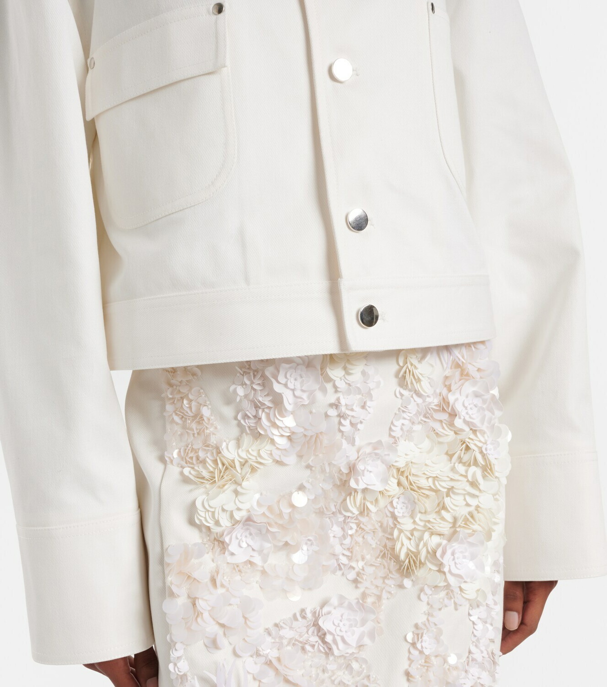 Plan C Sequined cotton drill jacket