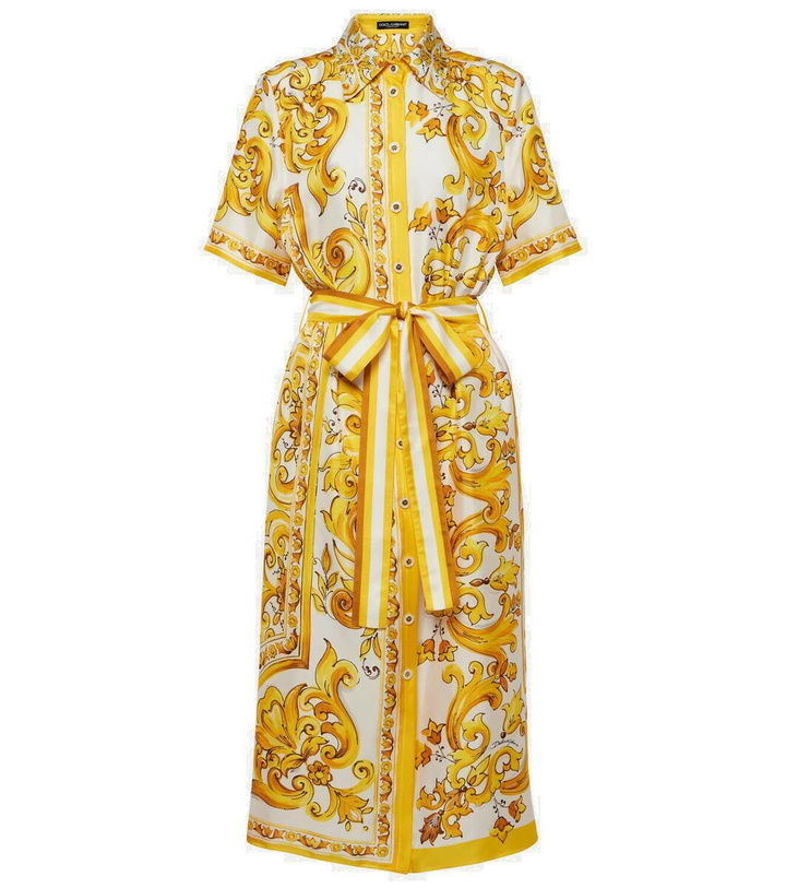 Photo: Dolce&Gabbana Majolica silk twill shirt dress