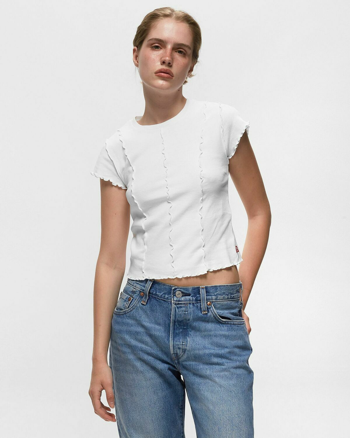 Levis Inside Out Seamed Tee White - Womens - Shortsleeves Levis