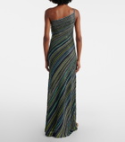 Missoni Sequined one-shoulder lamé maxi dress
