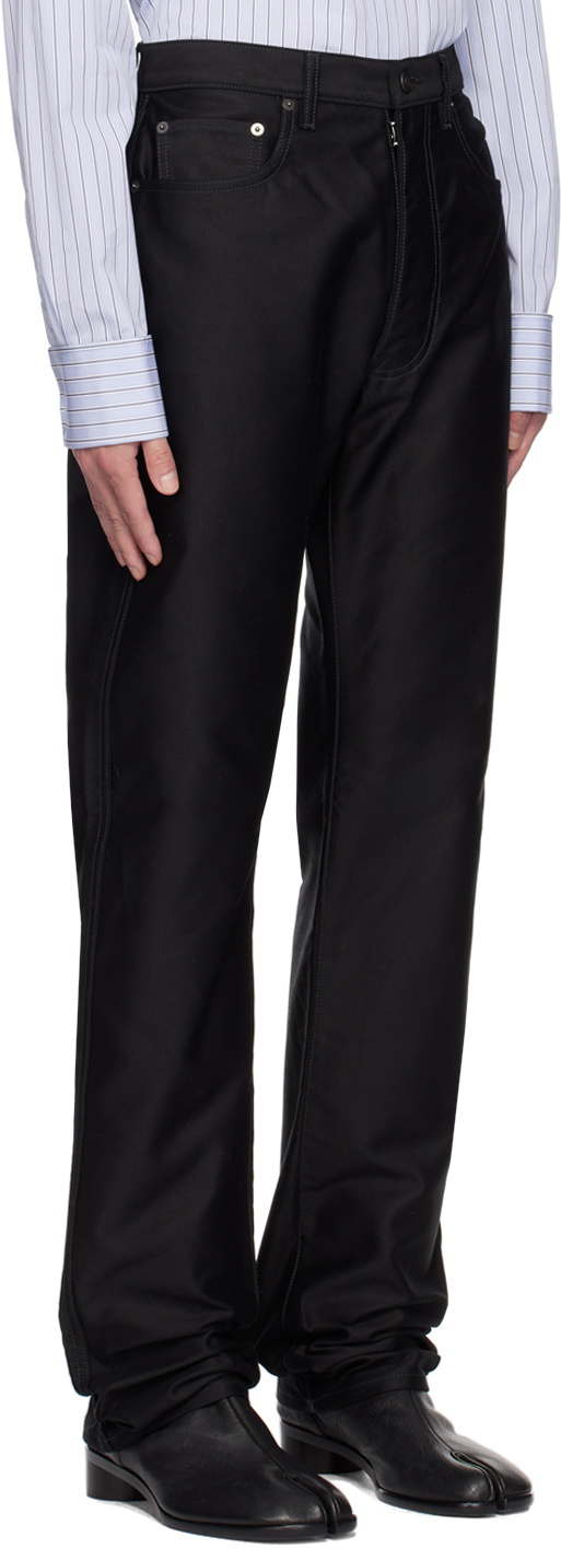 【値下げ可】MAISON MARGIELA ブラックTurn-Up ジーンズ Black Turn-Up Jeans by Maison Margiela on Sale