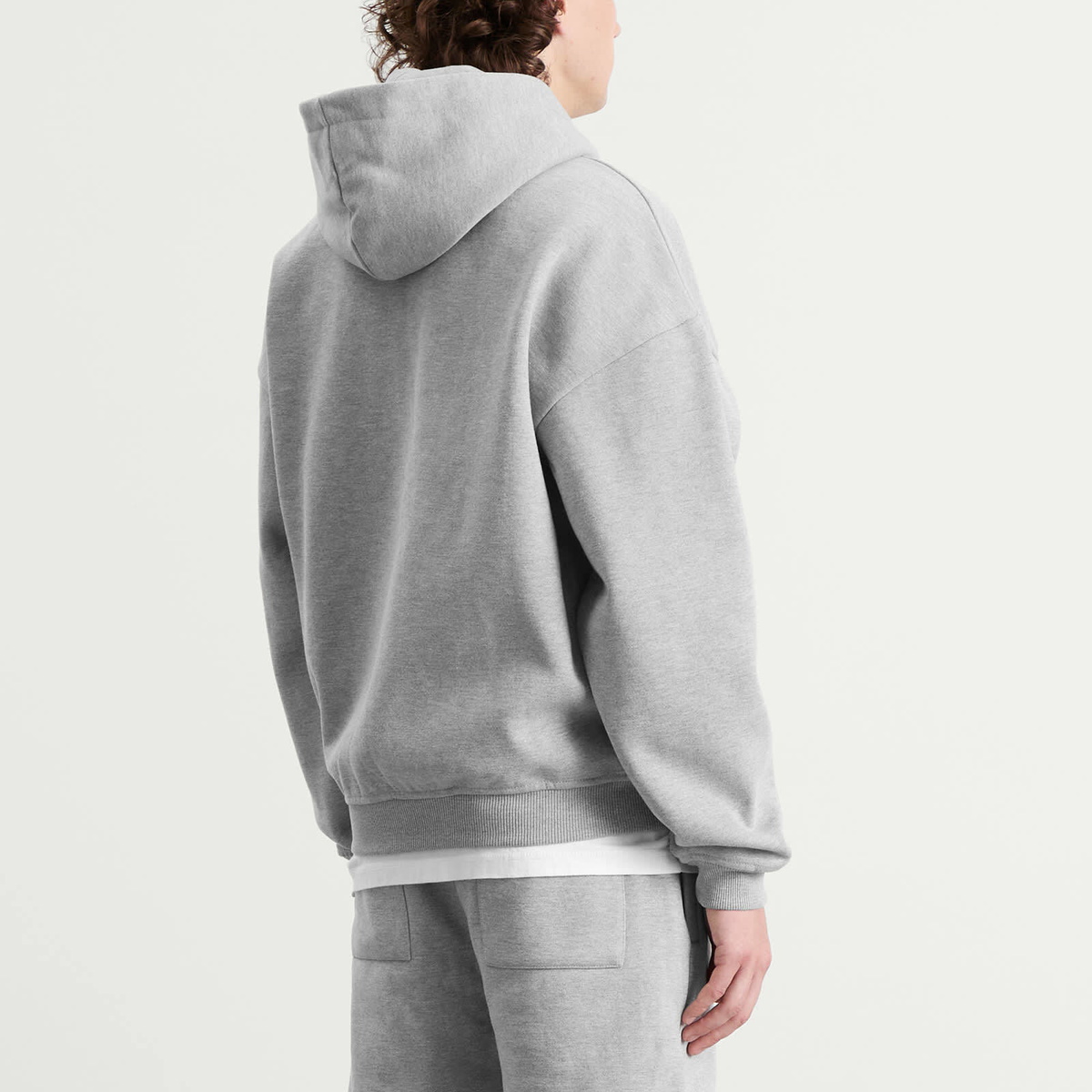 ANNIE HOOD Men's College Zip Hoodie in Grey/Grey
