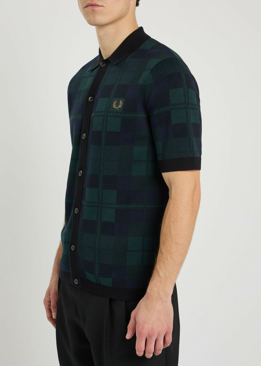 Fred Perry Tartan Cotton Shirt Navy