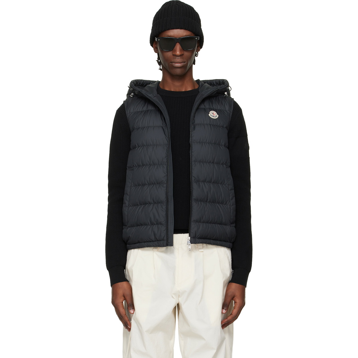 Moncler Black Marseillan Hooded Down Vest