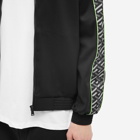 Versace Men's Greek Band Sleeve Track Jacket in Black/Green