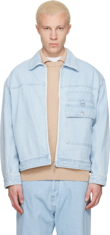 Photo: Maison Kitsuné Blue Zipped Denim Jacket