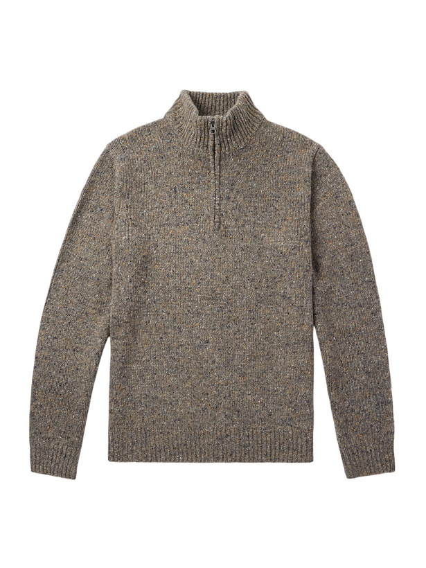 Photo: Hartford - Trucker Wool-Blend Half-Zip Sweater - Gray