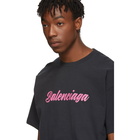 Balenciaga Black Glossy Regular Fit T-Shirt