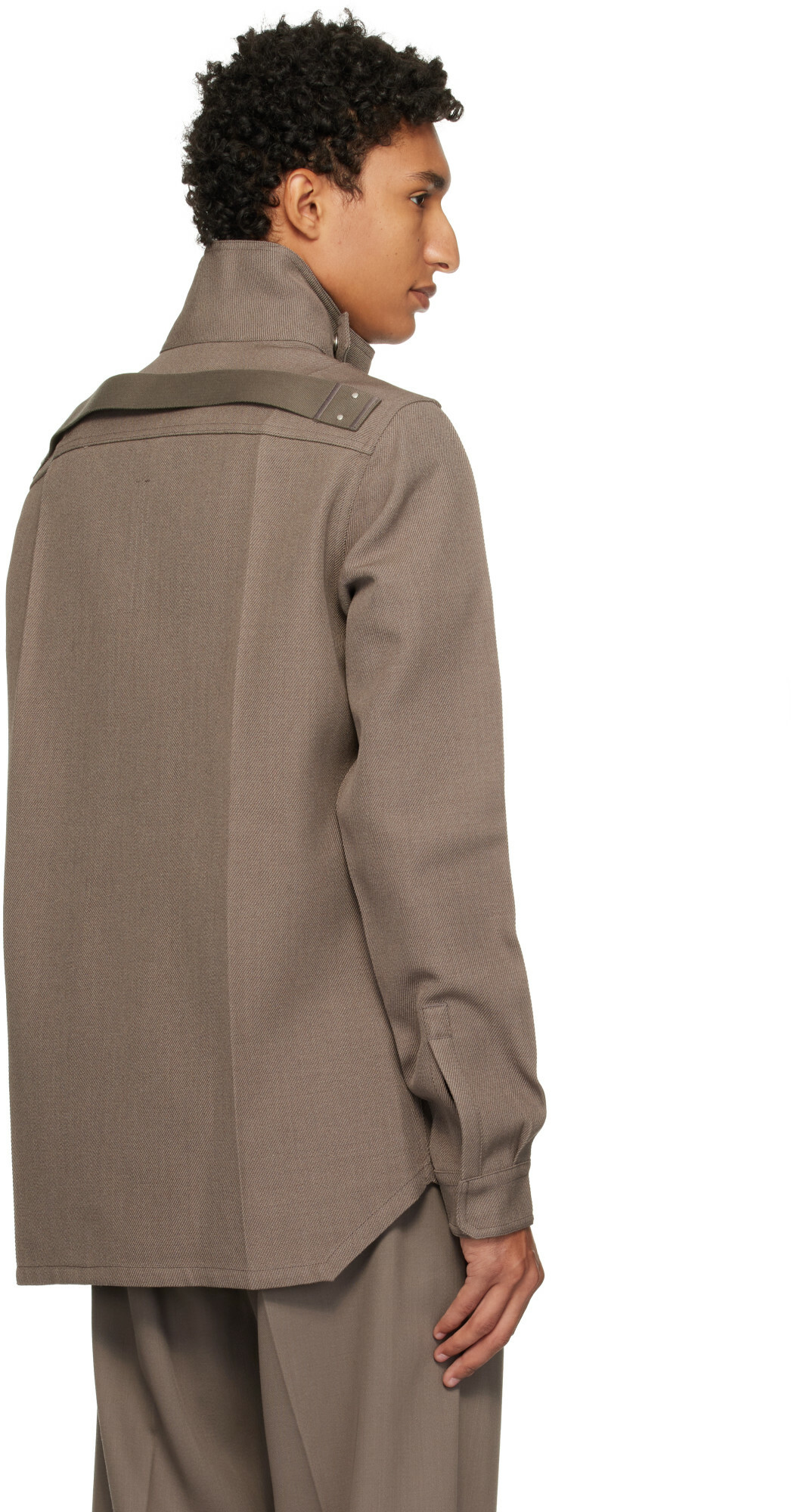 Rick Owens Taupe Tower Outershirt Jacket