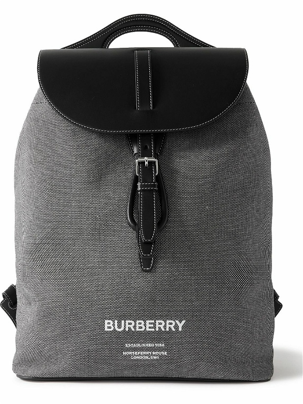 Photo: Burberry - Logo-Print Cotton-Canvas and Leather Backpack