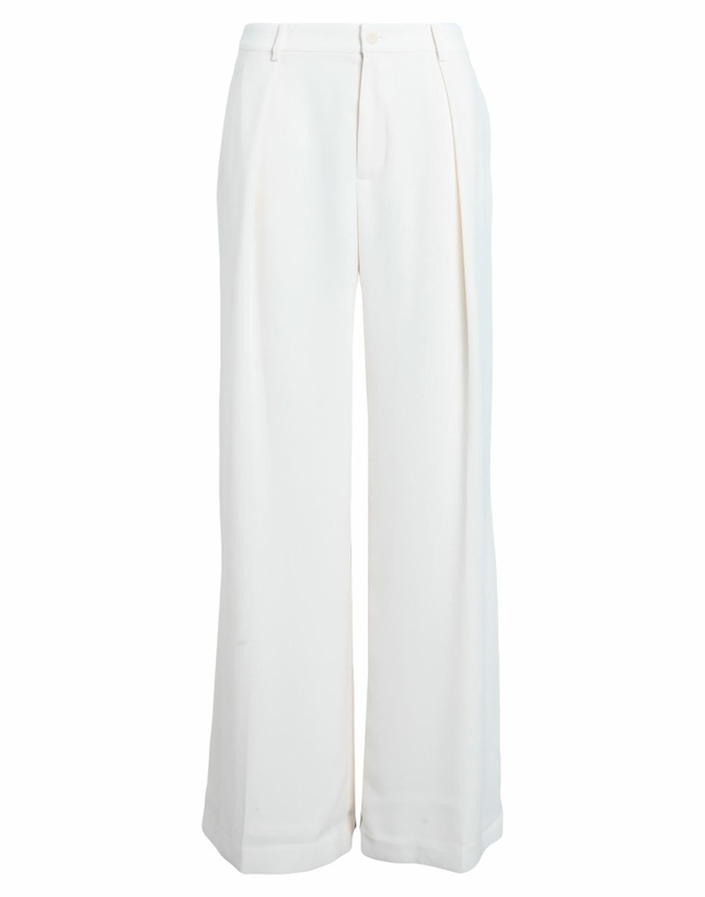 Photo: Lauren Ralph Lauren Double-face Georgette Wide-leg Pant Womens Pants Cream
