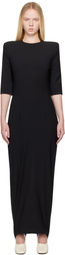 ALAINPAUL Black Tailored Fuseau Maxi Dress