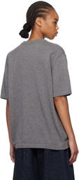 Cordera Gray Merino Wool Beaded T-shirt