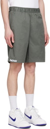 AAPE by A Bathing Ape Khaki Embroidered Shorts