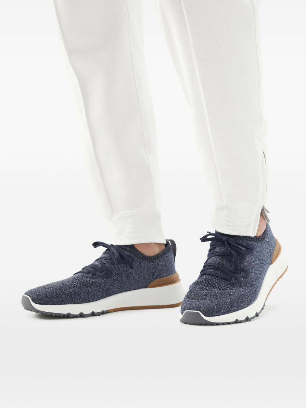 ★関税込み★ BRUNELLO CUCINELLI BLUE CANVAS SNEAKERS Brunello Cucinelli Blue Knitted Sneakers Brunello Cucinelli